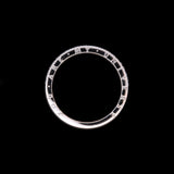 18K White Gold Three Row Diamond Band