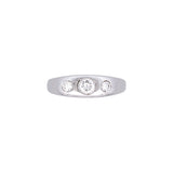 18K White Gold Three Stone Diamond Ring