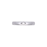 14K White Gold Band With Burnished Round Diamond