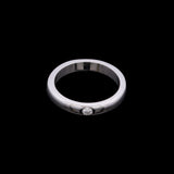 14K White Gold Band With Burnished Round Diamond