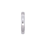 14K White Gold Band With Burnished Round Diamond