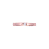 14K Rose Gold Band With Burnished Round Diamond