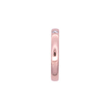 14K Rose Gold Band With Burnished Round Diamond