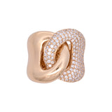 18K Yellow Gold Diamond Freeform Ring