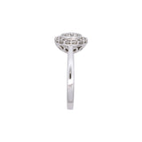 14K White Gold Illusion set Diamond Ring With Diamond Halo