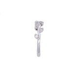 14K White Gold Diamond Off-Set Diamond Leaf Band