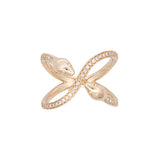 14K Yellow Gold Diamond Snake Ring