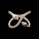 14K Yellow Gold Diamond Snake Ring