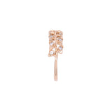 14K Yellow Gold Off-Set Diamond Leaf Ring