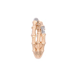 14K Yellow Gold Bamboo Diamond Criss-Cross Ring