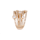 14K Yellow Gold Five Row Diamond Ring