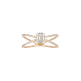 14K Yellow Gold Double Band Diamond Ring
