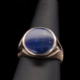 14K Yellow Gold Lapis Disc Ring