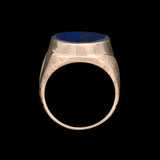 14K Yellow Gold Lapis Disc Ring