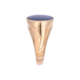 14K Yellow Gold Lapis Disc Ring