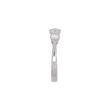 18K White Gold Bezel Set Three Stone 0.55ctw Diamond Milgrain Ring