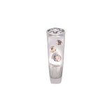 14K White Gold Bezel Set Diamond And Topaz Ring