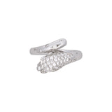 18K White Gold Panther Diamond And Ruby Ring