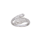 18K White Gold Panther Diamond And Ruby Ring