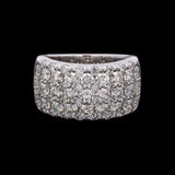 Platinum Wide Multi Row Diamond Band