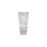 18K White Gold Round And Baguette Diamond Ring