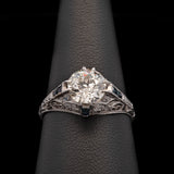 Platinum Filigree Diamond Engagement Ring