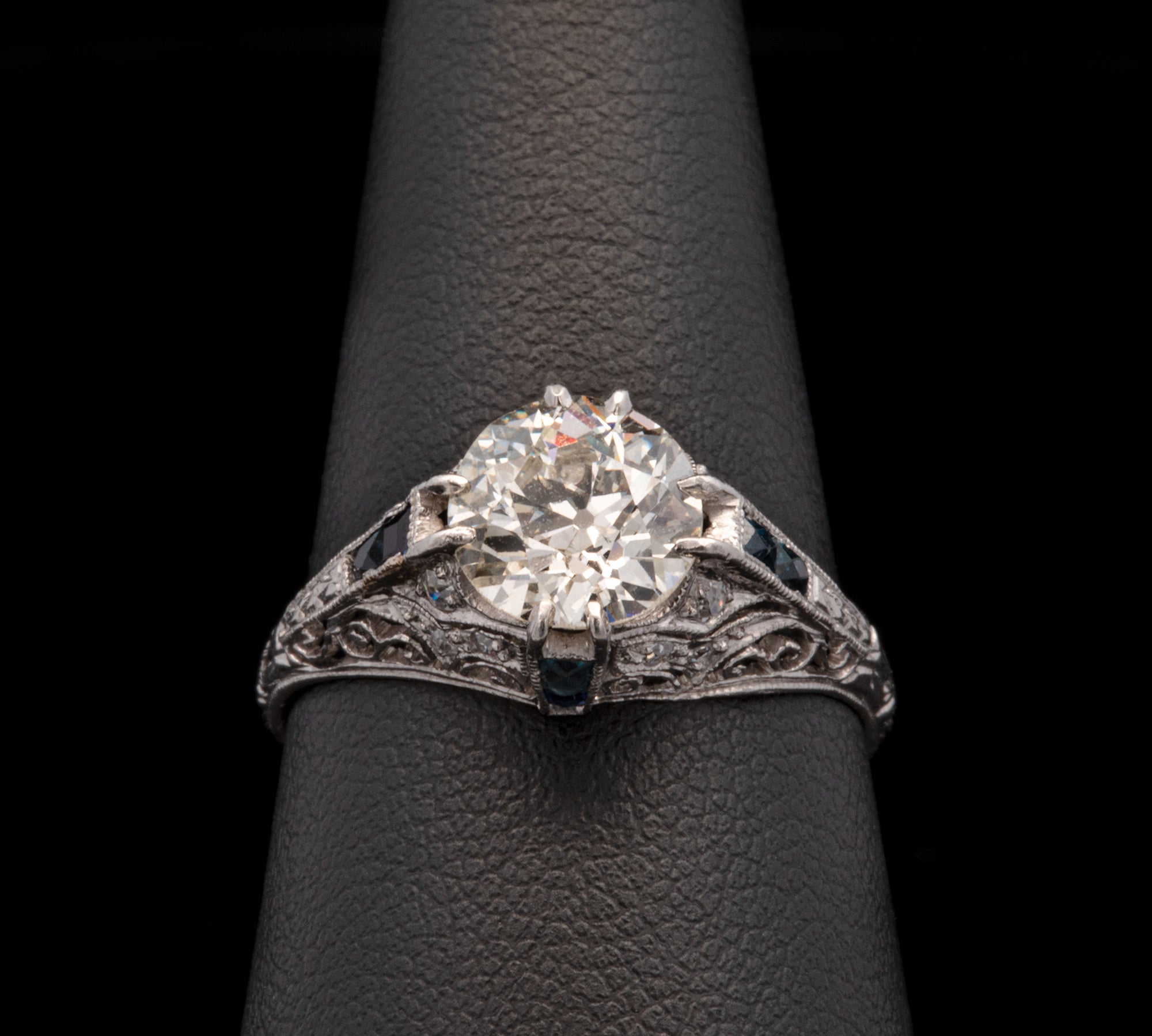 Platinum Filigree Diamond Engagement Ring