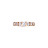 14K Yellow Gold Bar Set Five Stone Diamond Ring