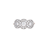 18K White And Yellow Gold Diamond Cluster Ring