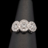 18K White And Yellow Gold Diamond Cluster Ring