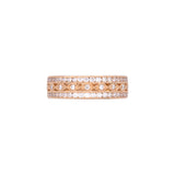 18K Yellow Gold Diamond Wide Band With Milgrain Edge