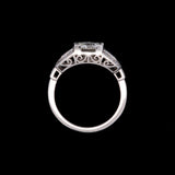 Platinum Diamond And French Cut Sapphire Ring