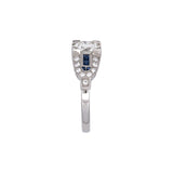 Platinum Diamond And French Cut Sapphire Ring