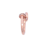 14K Rose Gold Nail Head Ring With Diamond Accents