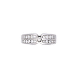 Platinum Channel Set Diamond Double Row Band