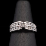 Platinum Channel Set Diamond Double Row Band