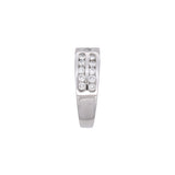 Platinum Channel Set Diamond Double Row Band