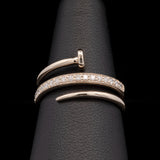14K Yellow Gold Diamond Nailhead Ring