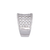 14K White Gold Wide Pave Multi Row Diamond Band