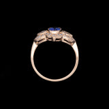 18K Yellow Gold Oval Tanzanite Ring With Diamond Accents