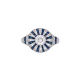 18K White Gold Diamond And Sapphire Ring