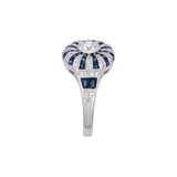 18K White Gold Diamond And Sapphire Ring