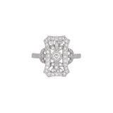 18K White Gold Diamond shield Ring
