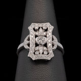 18K White Gold Diamond shield Ring