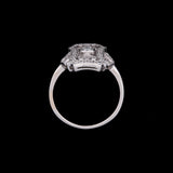 18K White Gold Diamond shield Ring