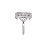 18K White Gold Diamond shield Ring