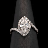 Platinum Marquise Cut Diamond Halo Ring