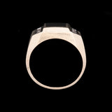 14K Yellow Gold Onyx And Diamond Men's Ring