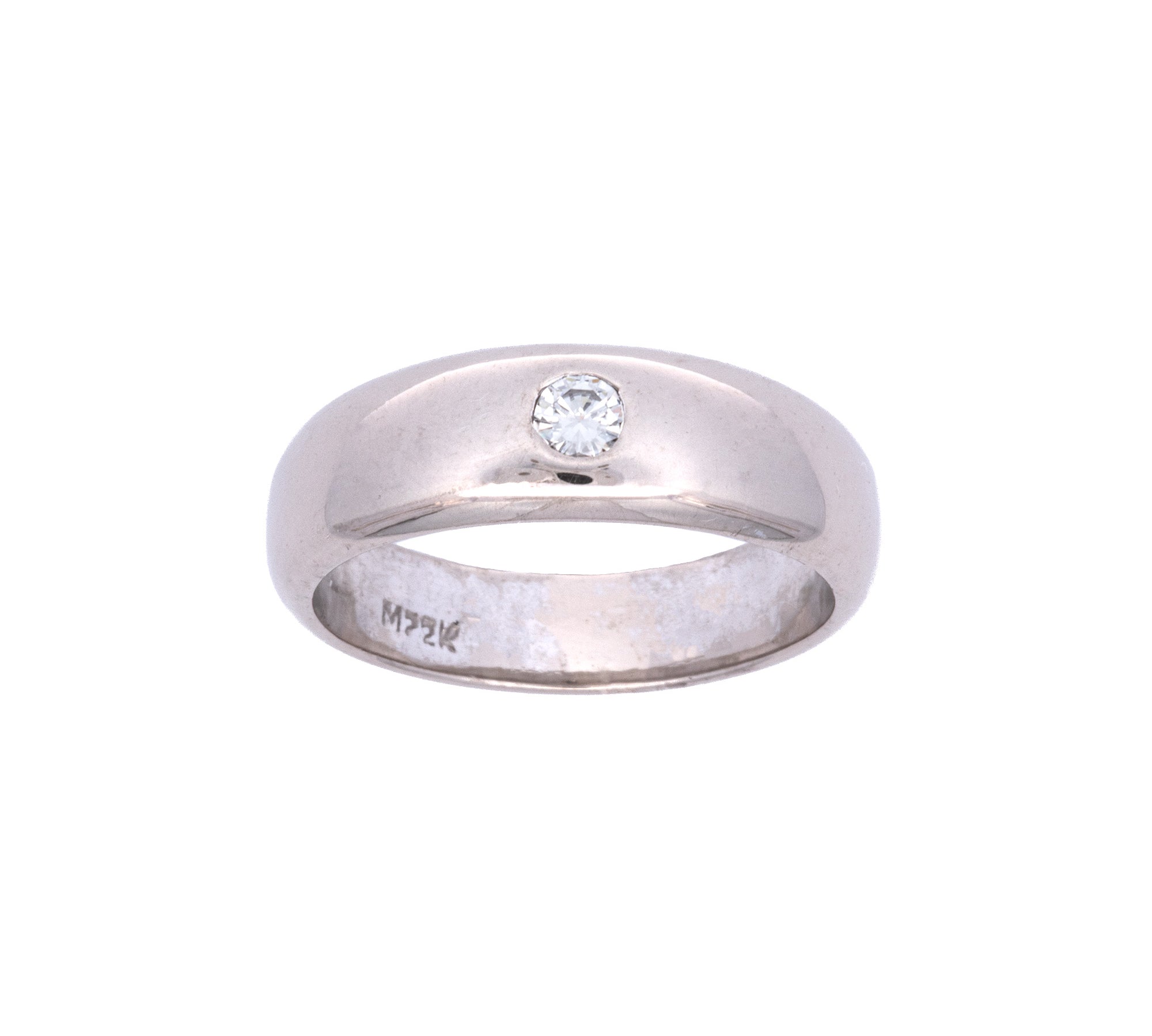 22K White Gold Diamond Men's Ring