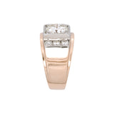 14K Yellow and White Gold Transitional Cut Diamond Men's Ring, Circa 1950